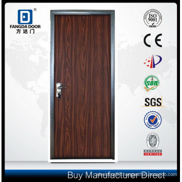 Fangda Wood Grain PVC Filmed Israeli Security Metal Steel Residentail Iron Door